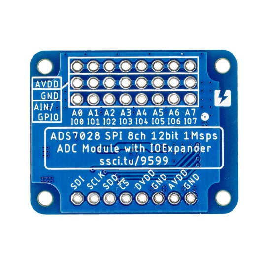 ADS7028搭載12ビット8チャンネルGPIO拡張付きADCモジュール【SSCI-095990】