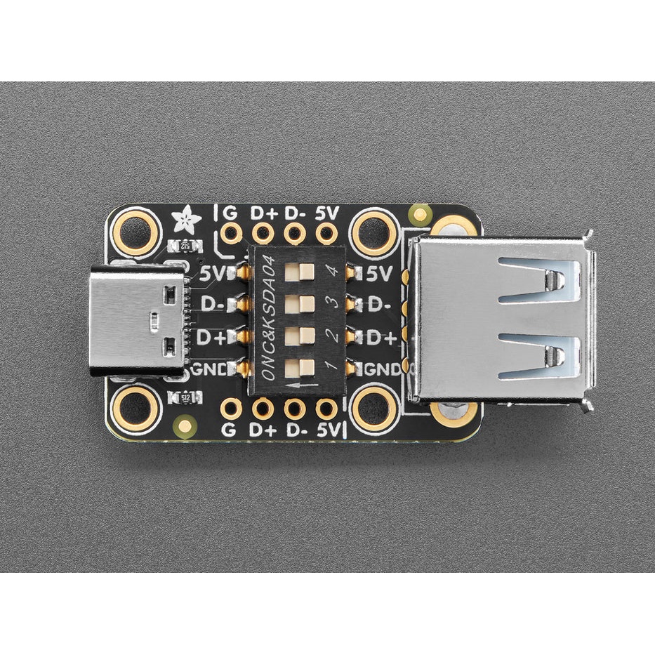 DIPスイッチ搭載 USB Type A-C変換基板【ADA-5972】