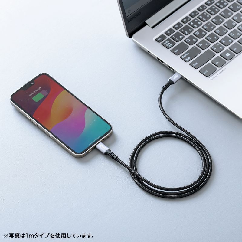 USB 2.0 Type-Cケーブル(C-C・ストレート・60W・0.5m)【KU-CCP6005TK】