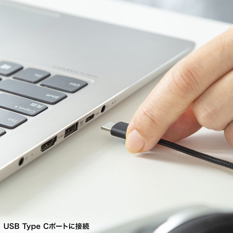 USB TypeCヘッドセット【MM-HSTC03SV】