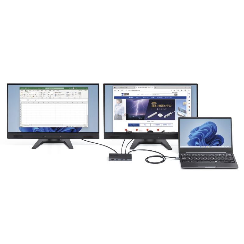 ドッキングステーション(HDMI×2画面出力・LAN端子なし)【USB-CVDK17】