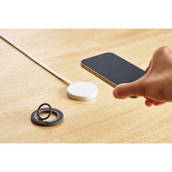 マグネットスマホリング/360度回転/MAGKEEP/チタニウムシルバー【P-STRMK360SV】