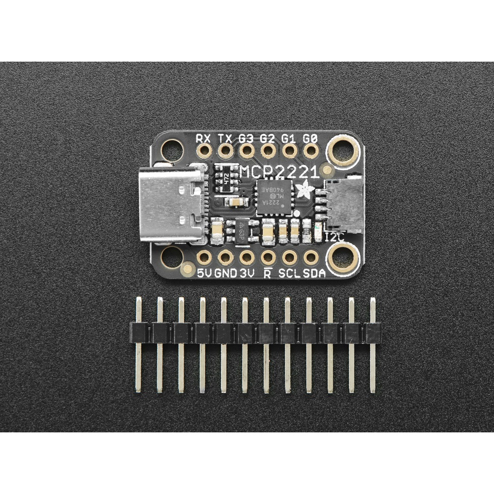 Adafruit MCP2221Aブレイクアウトボード(USB-GPIO/ADC/I2C変換、STEMMA QT/Qwiic互換)【4471】