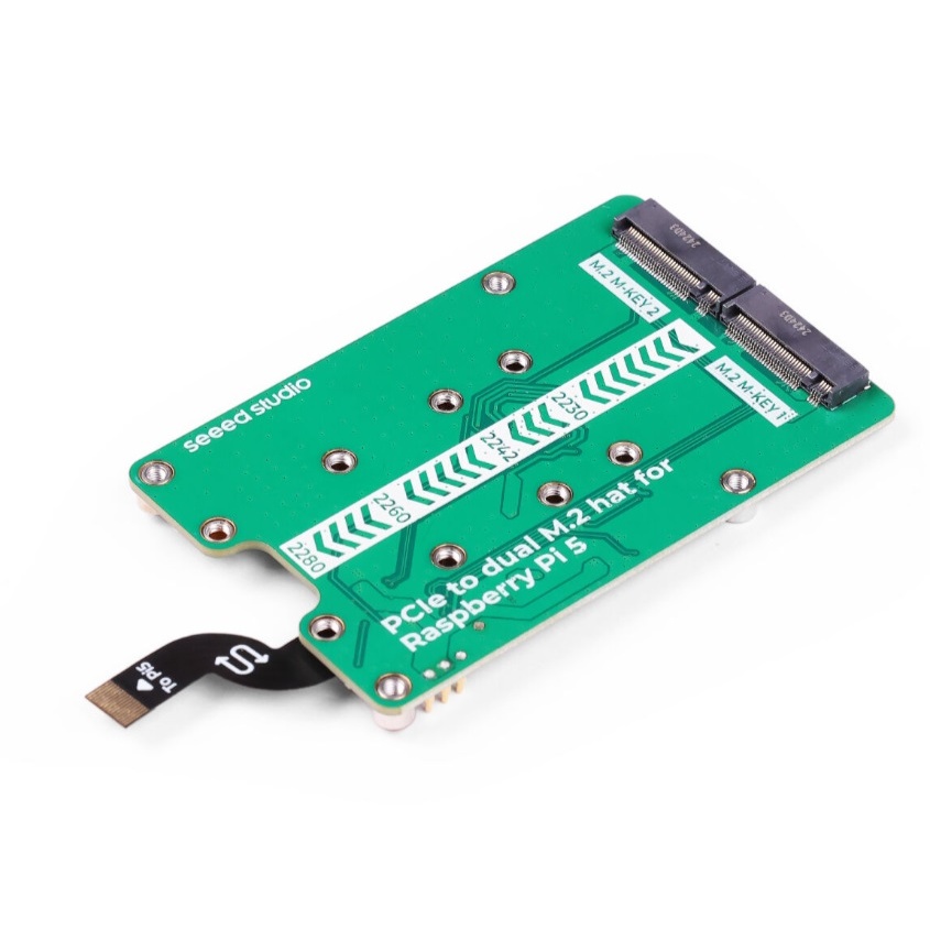 Raspberry Pi 5用PCIe - デュアルM.2 HAT【103110064】