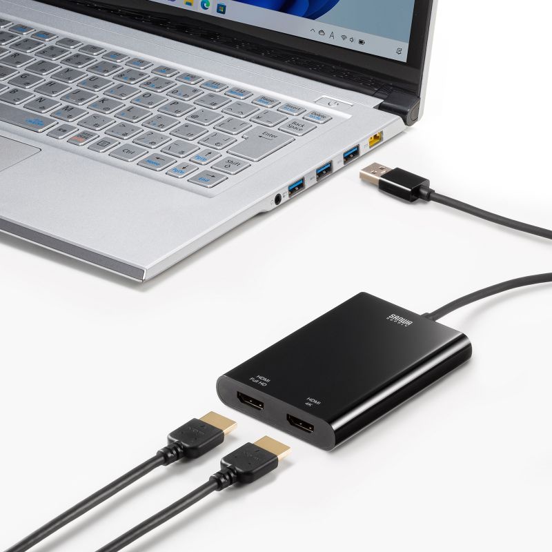 USB-HDMIディスプレイアダプタ(4K対応・ 2画面出力)【USB-CVU3HD5】