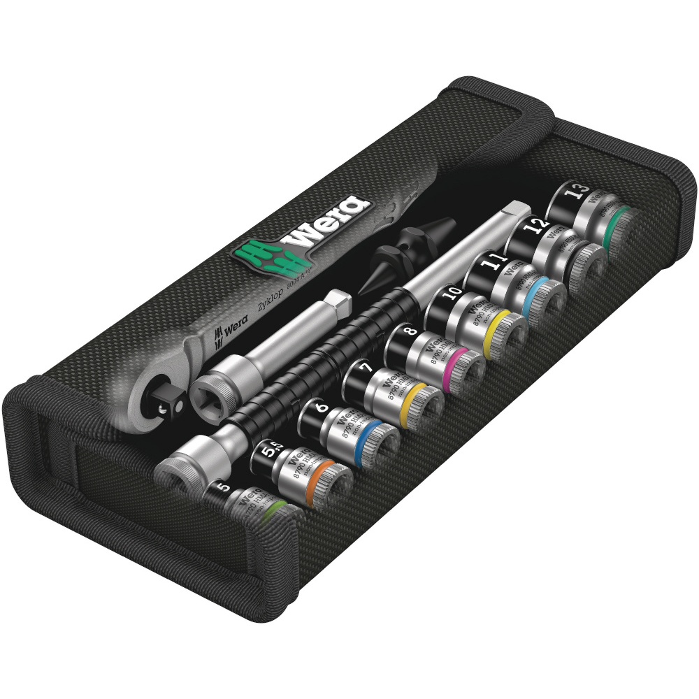 WERA ヴェラ 差込角1/4SQ 13点組メタルラチェットソケット ビットセット【003756】