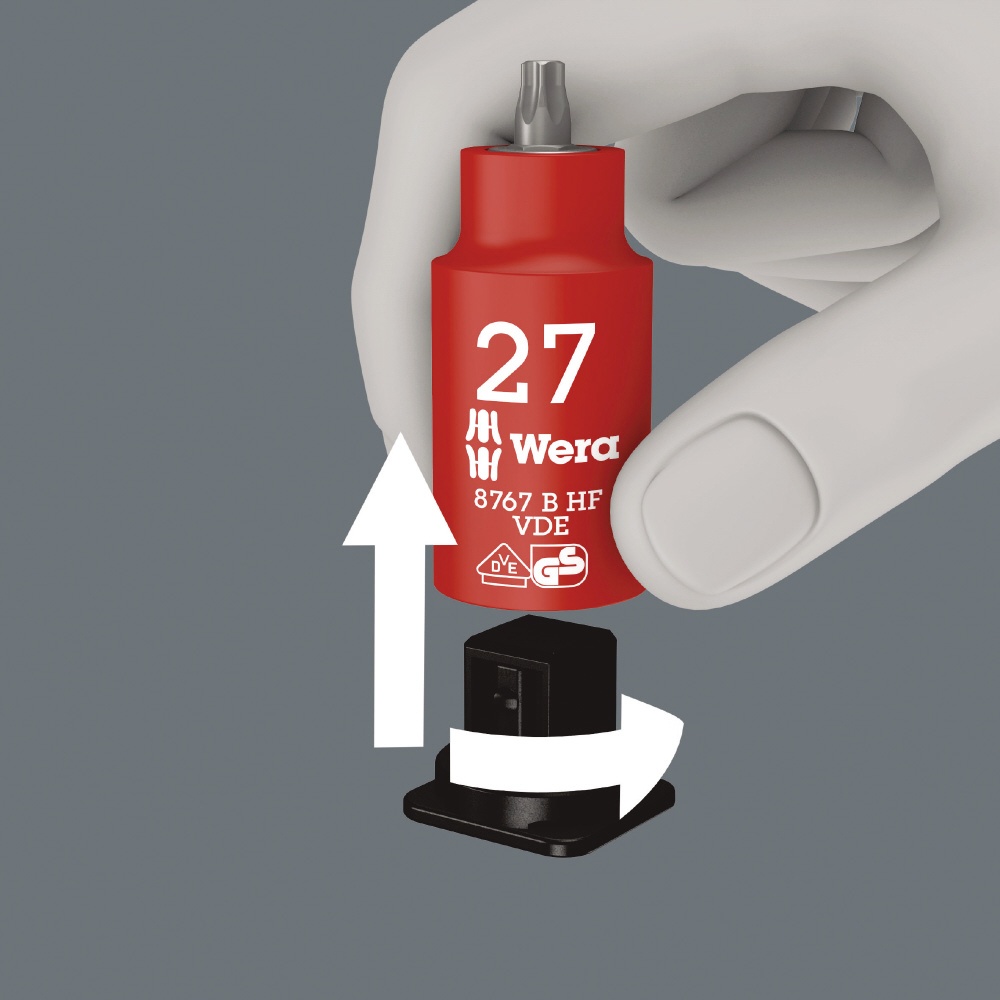 WERA ヴェラ 差込角3/8DR 10本収納可能 絶縁ソケット用ソケットホルダー ツイストロック式【003982】