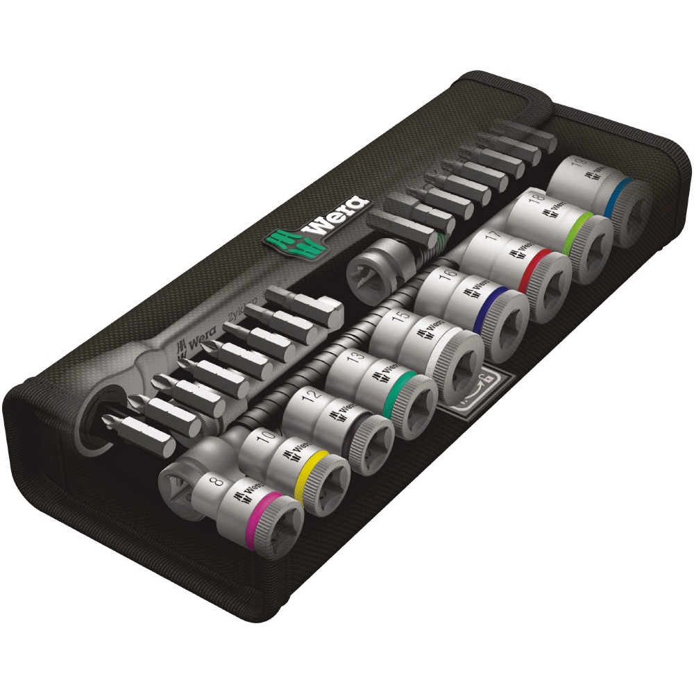 WERA ヴェラ 差込角3/8DR 29点組 メタルラチェットソケットレンチセット【004048】