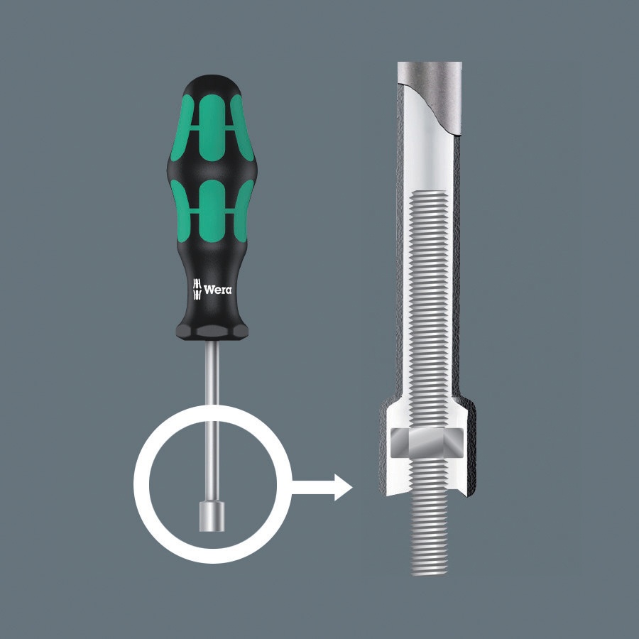 WERA ヴェラ ナットドライバー 中空シャフト 対辺5mm 軸長90mm【029460】