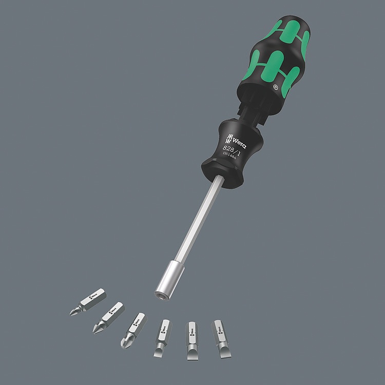 WERA ヴェラ 6本組ビットドライバーセット プラスPH1/2/3 マイナス0.6x4.5/1x5.5/1.2x6.5mm【051511】