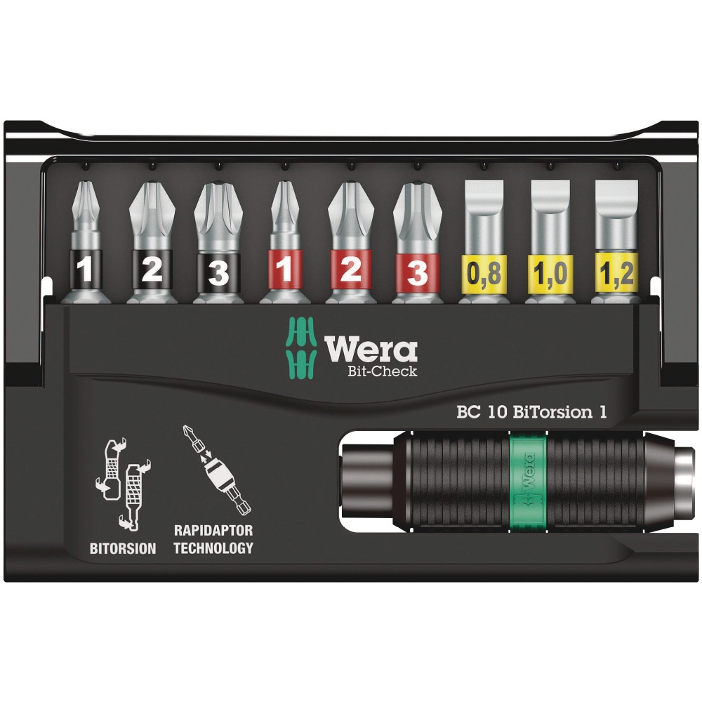 WERA ヴェラ ビットチェック 10点組バイトーションビットセット【056374】