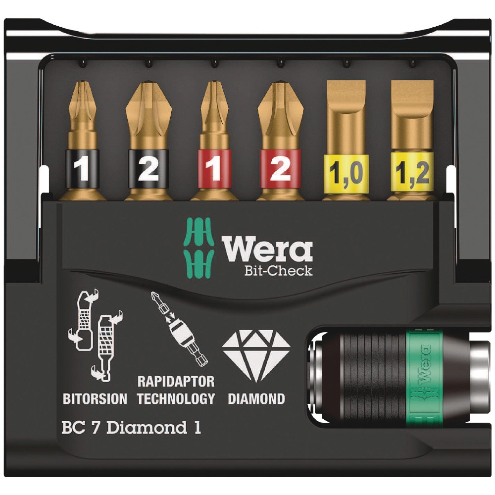 WERA ヴェラ ビットチェック バイトーションダイヤモンドビットセット 7点組【057416】