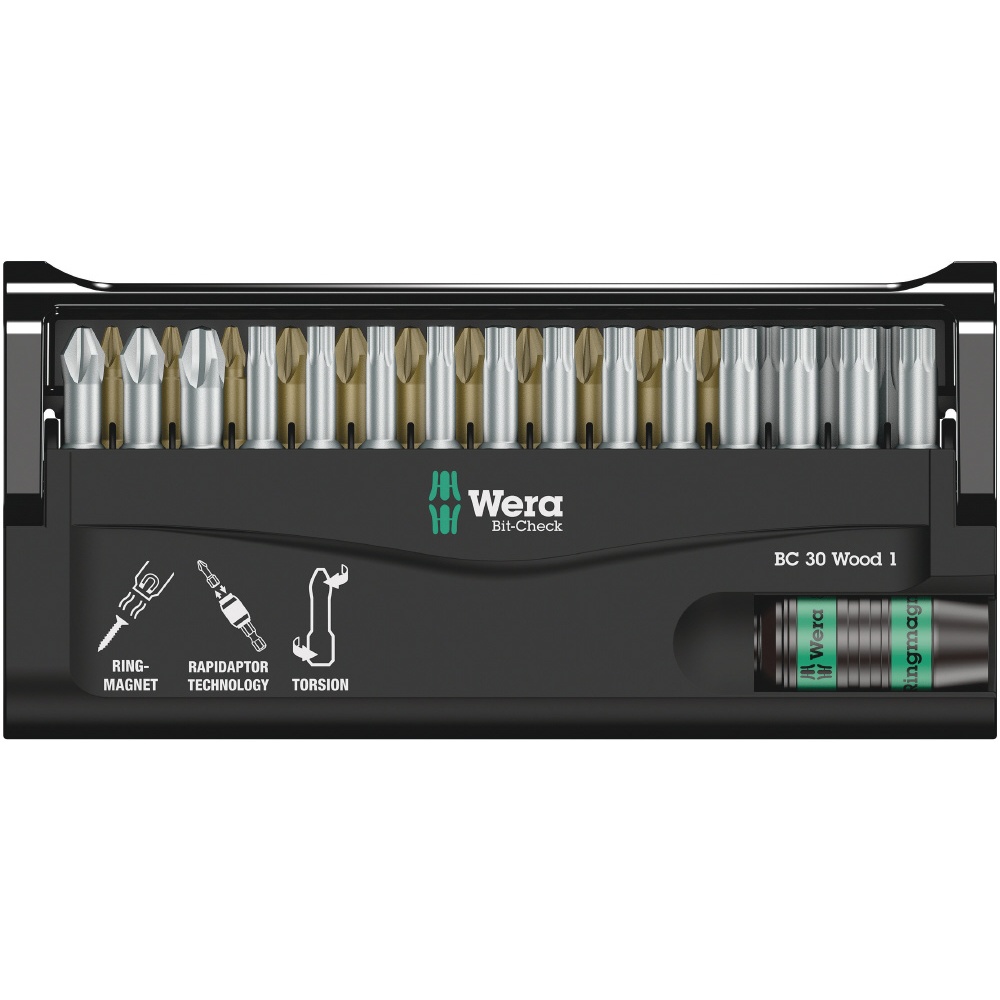 WERA ヴェラ ビットチェック 30点組木工用ビットセット【057433】