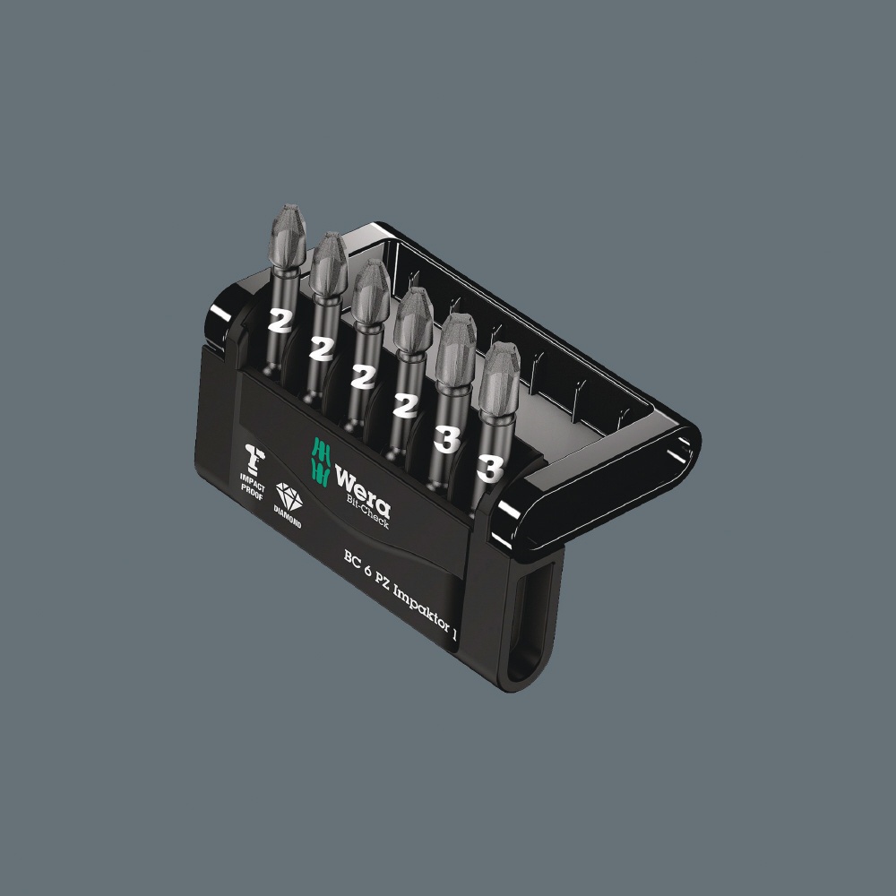 WERA ヴェラ 6本組 インパクト用 プラスドライバービットセット【057692】