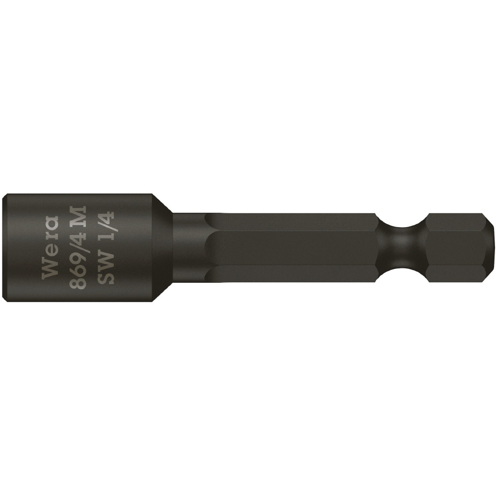マグネット付 六角ボルト用 ナットセッター インチサイズ 差込6.35mm 刃先サイズ1/4inch 全長50mm【073509】
