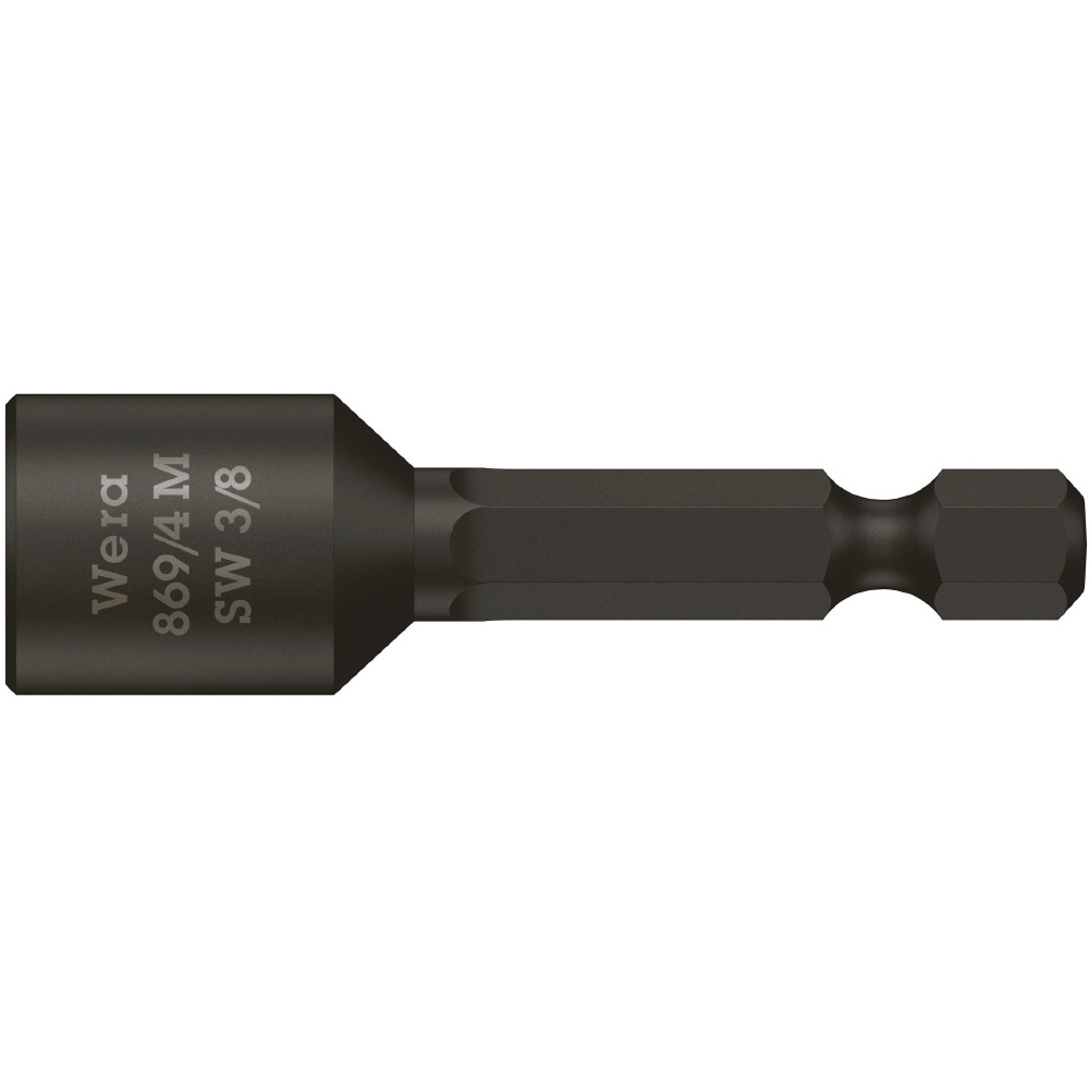 マグネット付 六角ボルト用 ナットセッター インチサイズ 差込6.35mm 刃先サイズ3/8inch 全長50mm【073510】