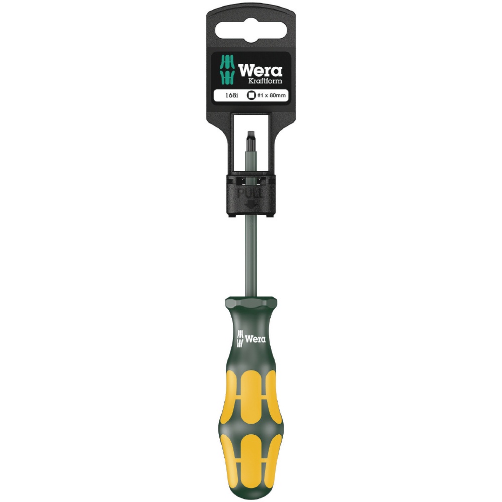 WERA ヴェラ Kraftform Plusハンドル 絶縁スクエアドライバー 先端サイズ#1 軸長80mm【100024】