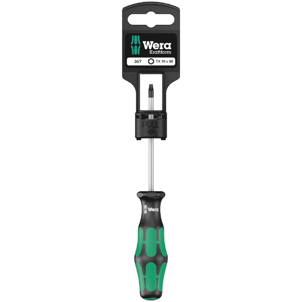 WERA ヴェラ Kraftform Plusハンドル Torxトルクスドライバー 先端サイズTX10 軸長80mm【100060】