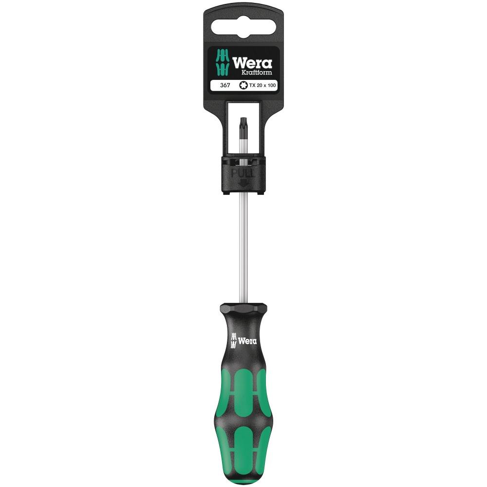 WERA ヴェラ Kraftform Plusハンドル Torxトルクスドライバー 先端サイズTX20 軸長100mm【100062】