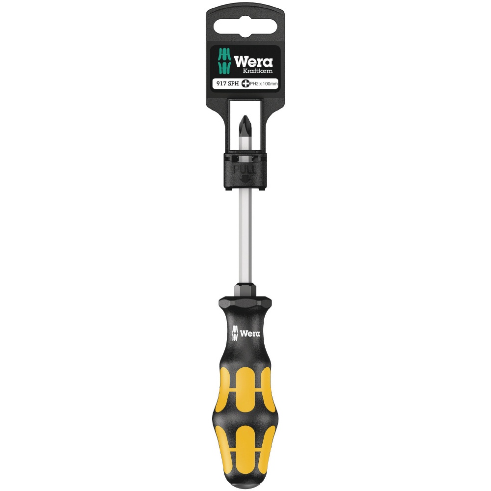 WERA ヴェラ Kraftformハンドル 根本六角貫通プラスドライバー 先端サイズPH3 軸長150mm【100077】