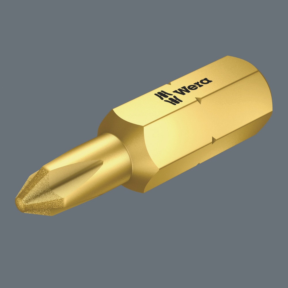WERA ヴェラ ダイヤモンドコーティング プラスネジ用 ドライバービット 差込6.35mm 刃先サイズPH2 全長25mm【135008】