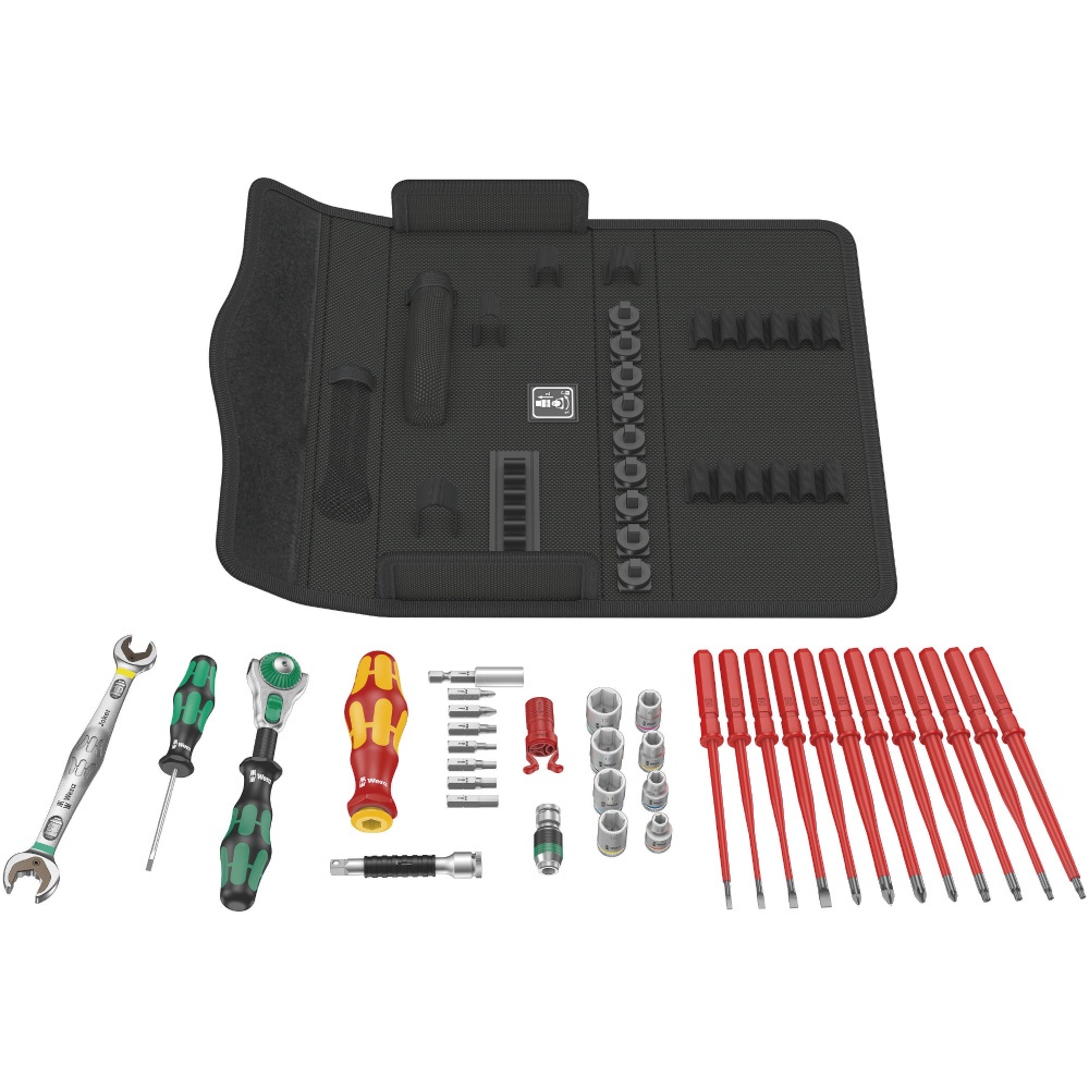WERA ヴェラ 35点組 電気工事向け クラフトフォームコンパクト工具セット 収納ケース付【135870】