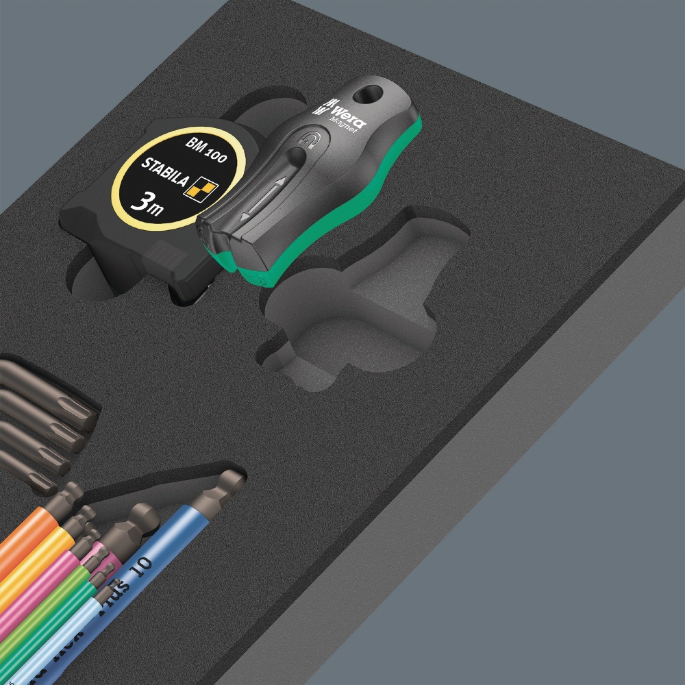 WERA ヴェラ 20点組 L型 Hex-Plus 六角棒/トルクスレンチ/メジャー/マグネタイザーセット フォームインサート付【150140】