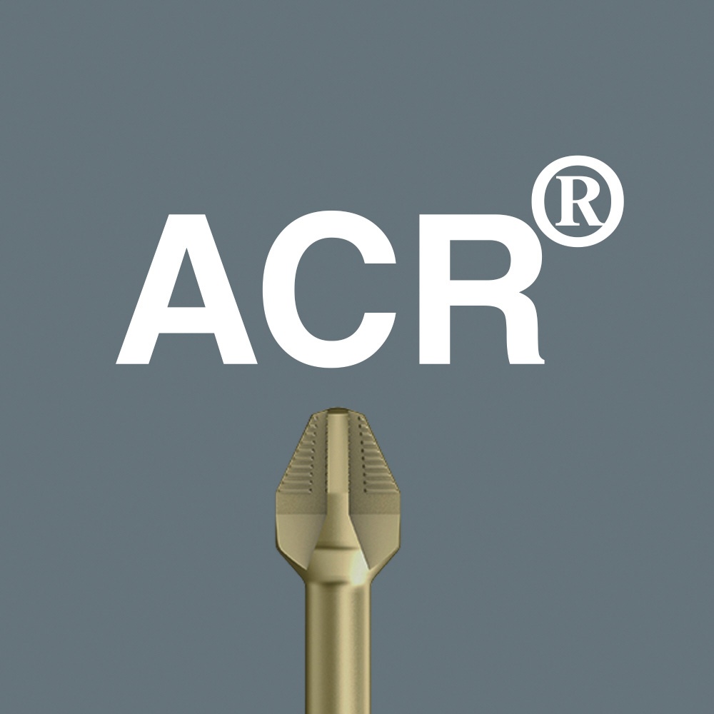 WERA ヴェラ カムアウト防止機能ACR付 プラスネジ用 ドライバービット 差込6.35mm 刃先サイズPH2 全長152mm【160908】