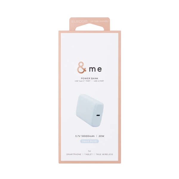 &meコンパクトモバイルバッテリー(10000mAh/20W/C×1+A×1)【DE-C56L-10000BU】
