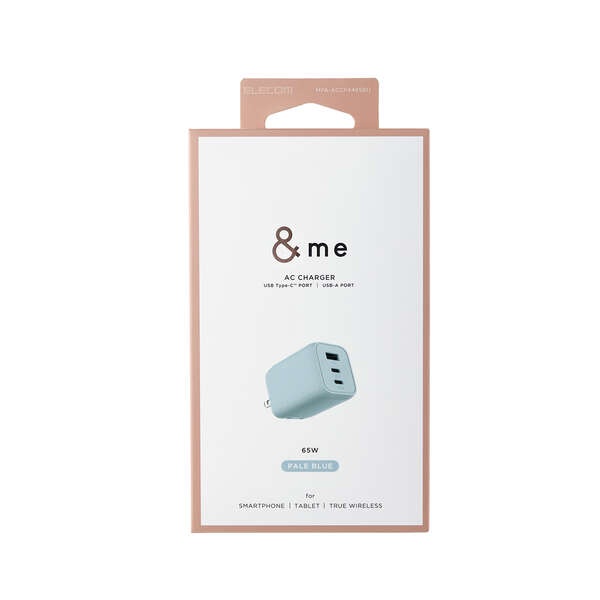 ＆me USB Power Delivery 65W キューブAC充電器【MPA-ACCP4465BU】