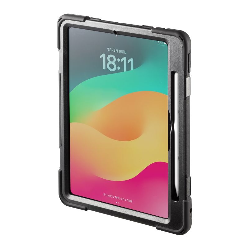 iPad Pro 11インチ(M4/2024)用耐衝撃ケース【PDA-IPAD1717BK3】