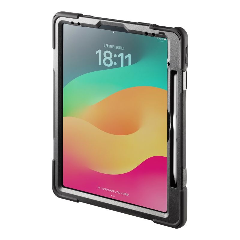 iPad Air 13インチ(M2/2024)用耐衝撃ケース【PDA-IPAD2117BK】