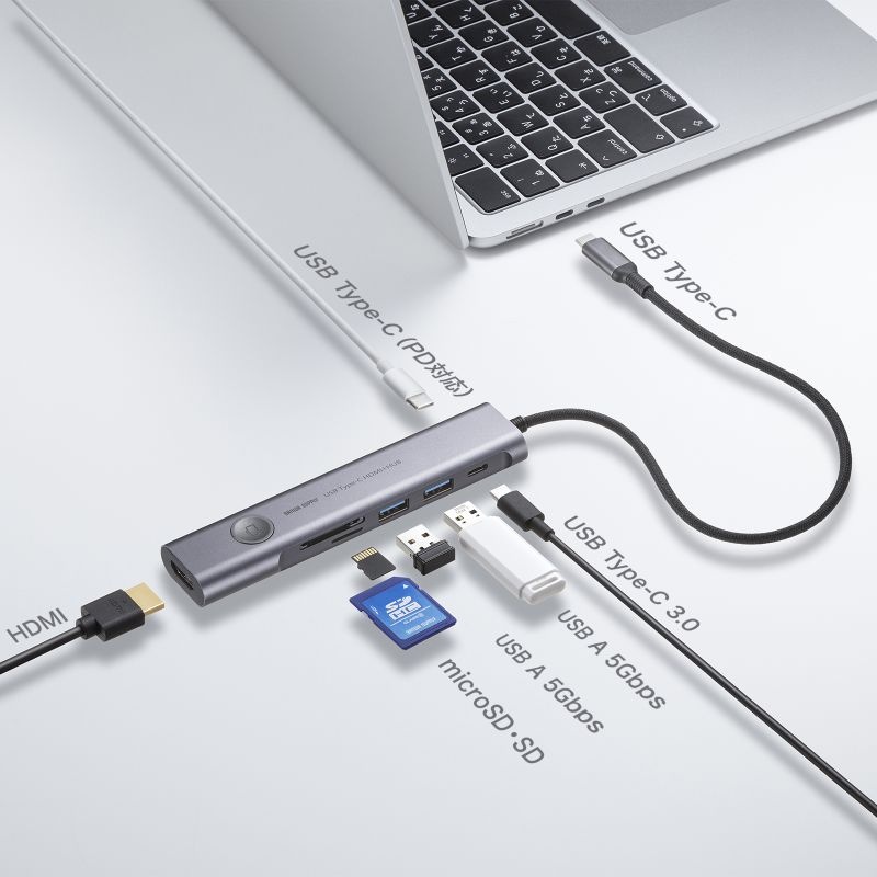 USB Type-C ドッキングハブ【USB-5TCHCP17GM】