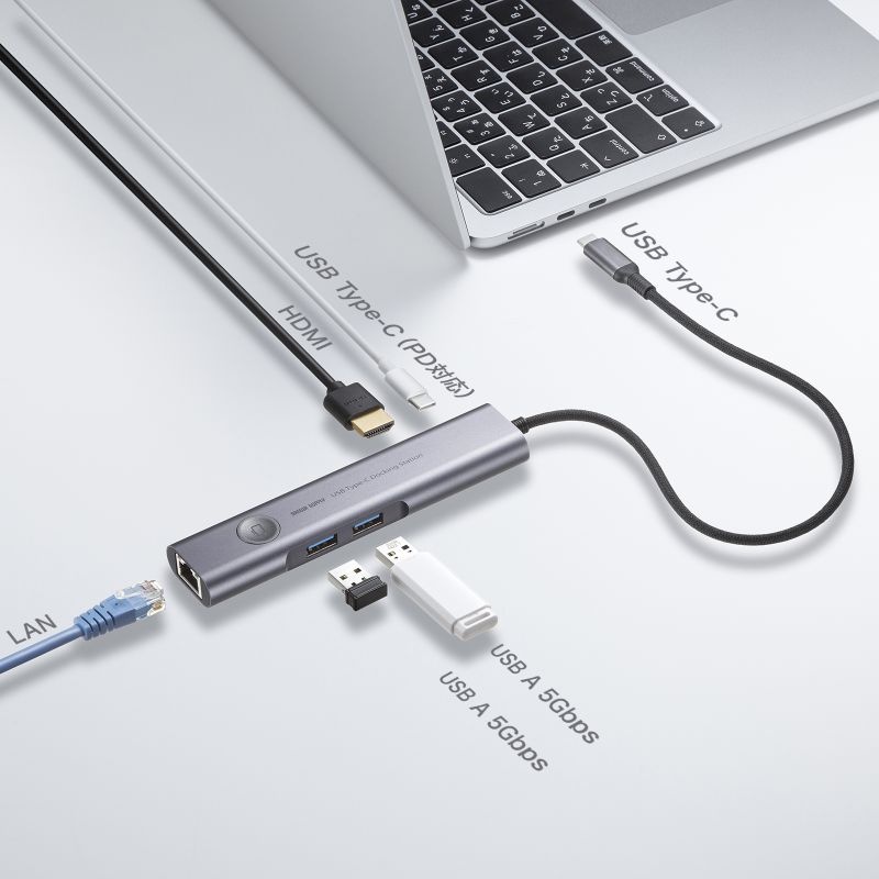 USB Type-C ドッキングハブ【USB-5TCHLP16GM】