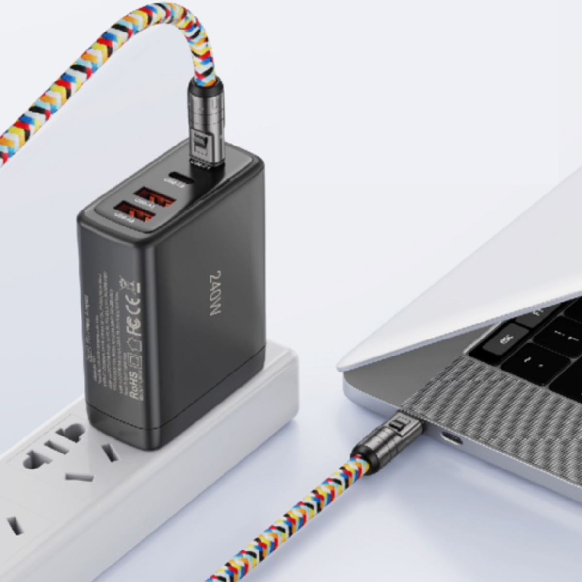 【在庫処分セール】2in1 スマホストラップ CtoC充電ケーブル（ピンク）【L-SSCC30P】