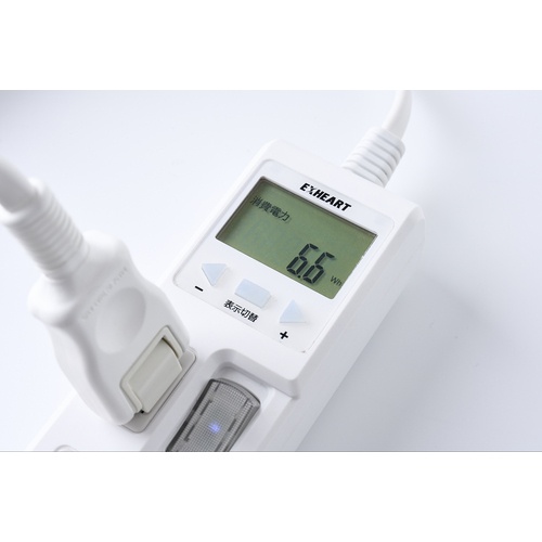【在庫処分セール】ワットメーター付タップ(6個口、2m)【ETA-NWM620-W】