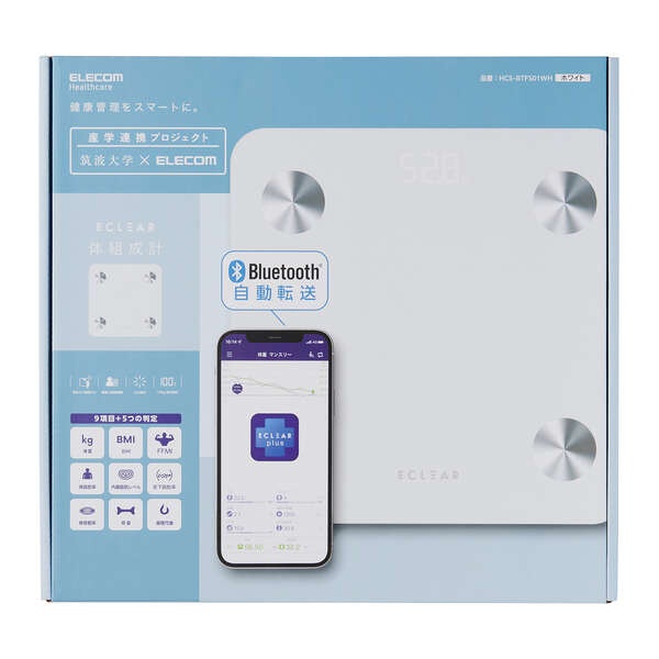 Bluetooth(R) 通信機能搭載“ECLEAR 体組成計”【HCS-BTFS01WH】