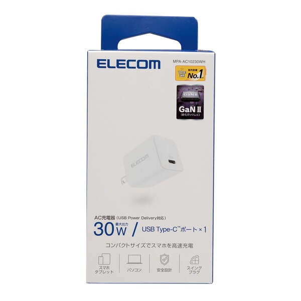 USB Power Delivery 30W AC充電器(C×1)【MPA-AC10230WH】