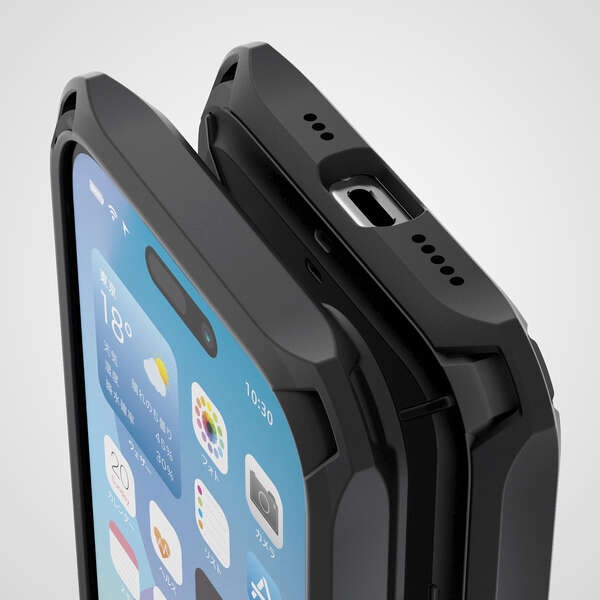 iPhone 16 ZEROSHOCK ケース Solid 極限【PM-A24AZEROSBK】