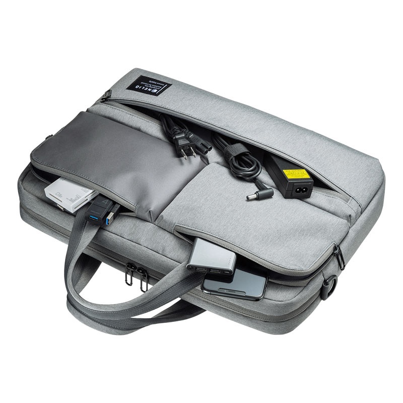 カジュアルPCバッグ(15.6インチワイド対応・グレー)【BAG-CA10GY】