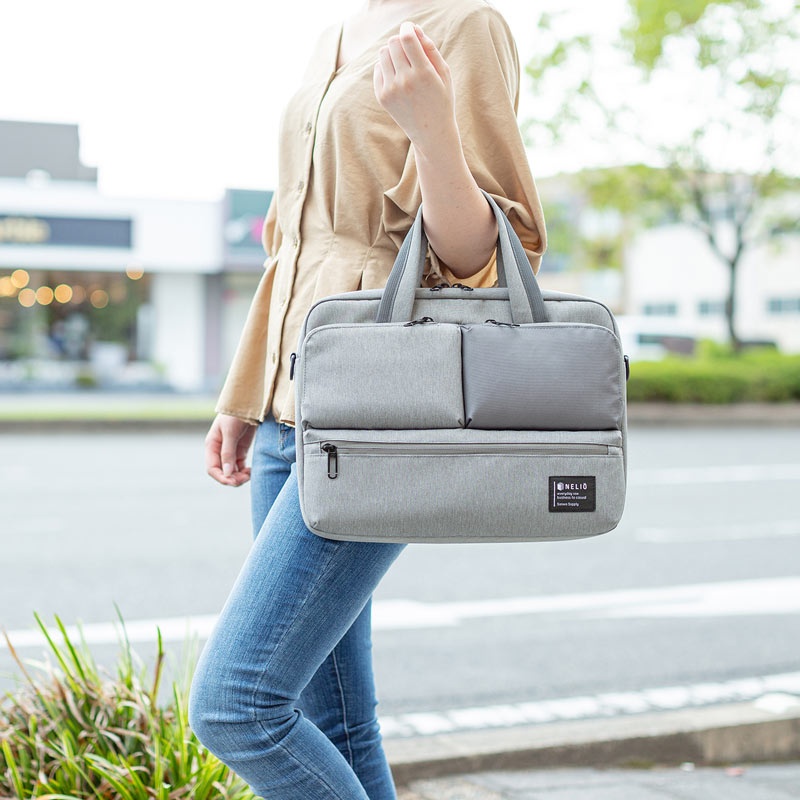 カジュアルPCバッグ(13.3インチワイド対応・グレー)【BAG-CA11GY】
