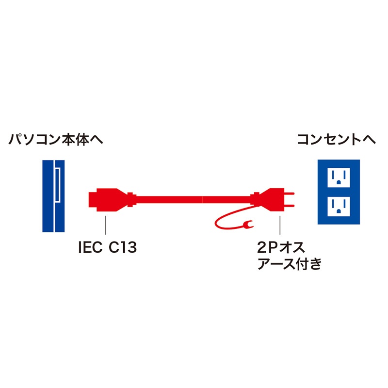 電源コード(2P・ライトグレー・2m)【KB-D337A】