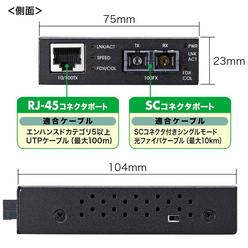 光メディアコンバータ【LAN-EC202C10】