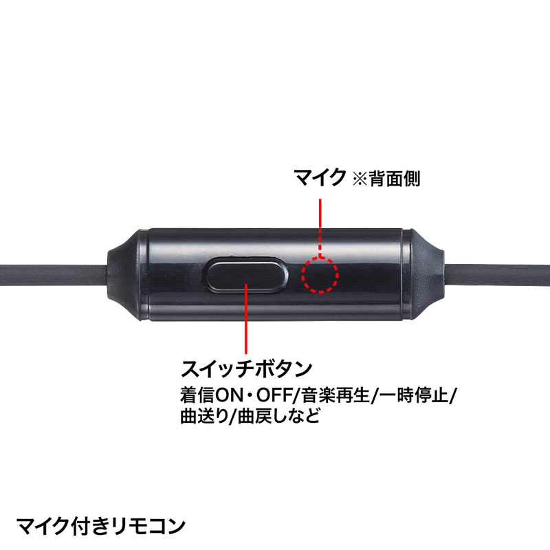 マイク付きステレオイヤホン【MM-HS706BK】