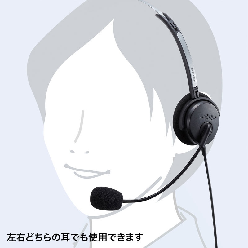 USBヘッドセット【MM-HSU12BK】