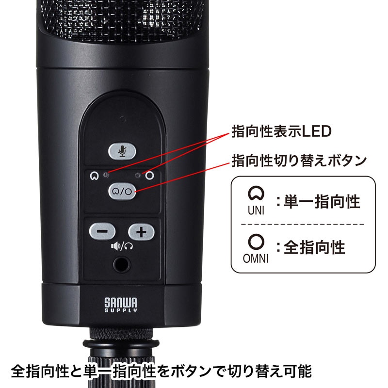WeB会議高感度USBマイク【MM-MCU05BK】