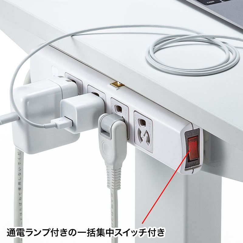 電源タップ(3P・4個口・5m)【TAP-34MG-5】