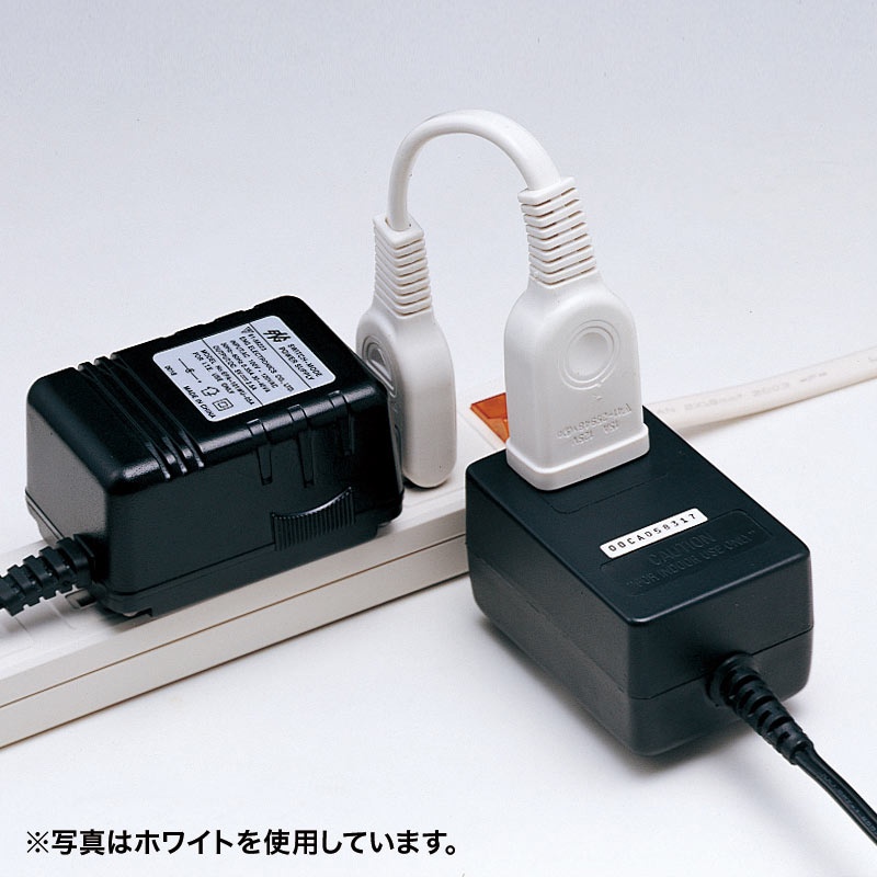 電源延長コード(2P・ブラック・0.1m)【TAP-EX21001BK】