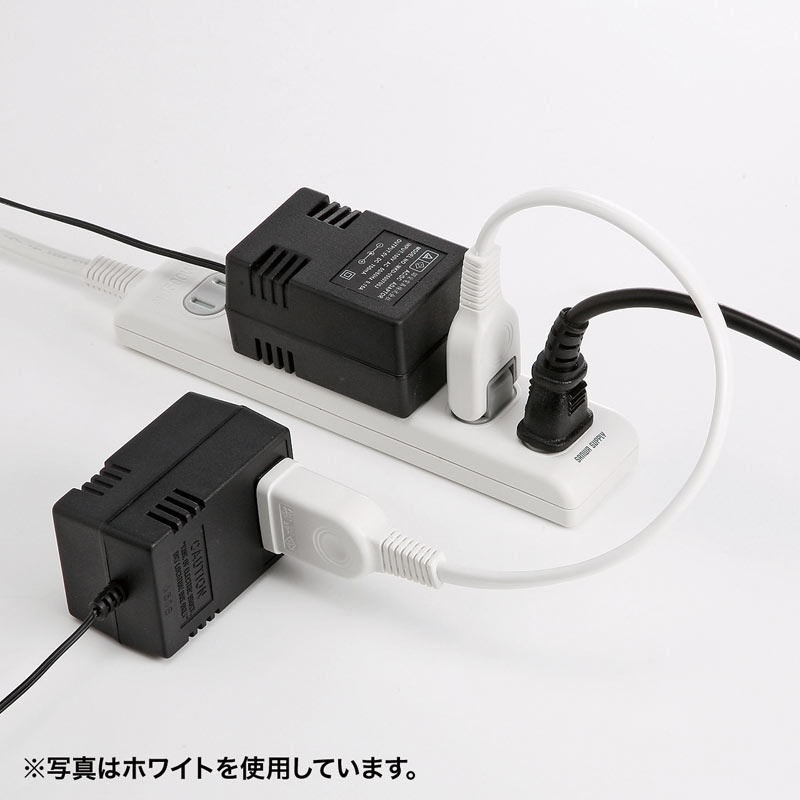 電源延長コード(2P・ブラック・0.3m)【TAP-EX21003BK】