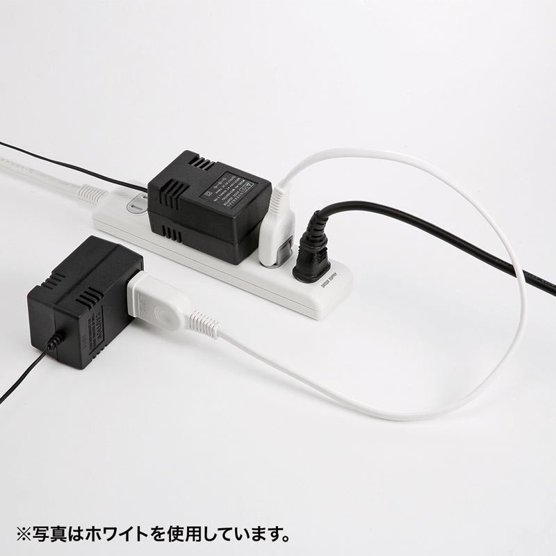 電源延長コード(2P・ブラック・0.5m)【TAP-EX21005BK】